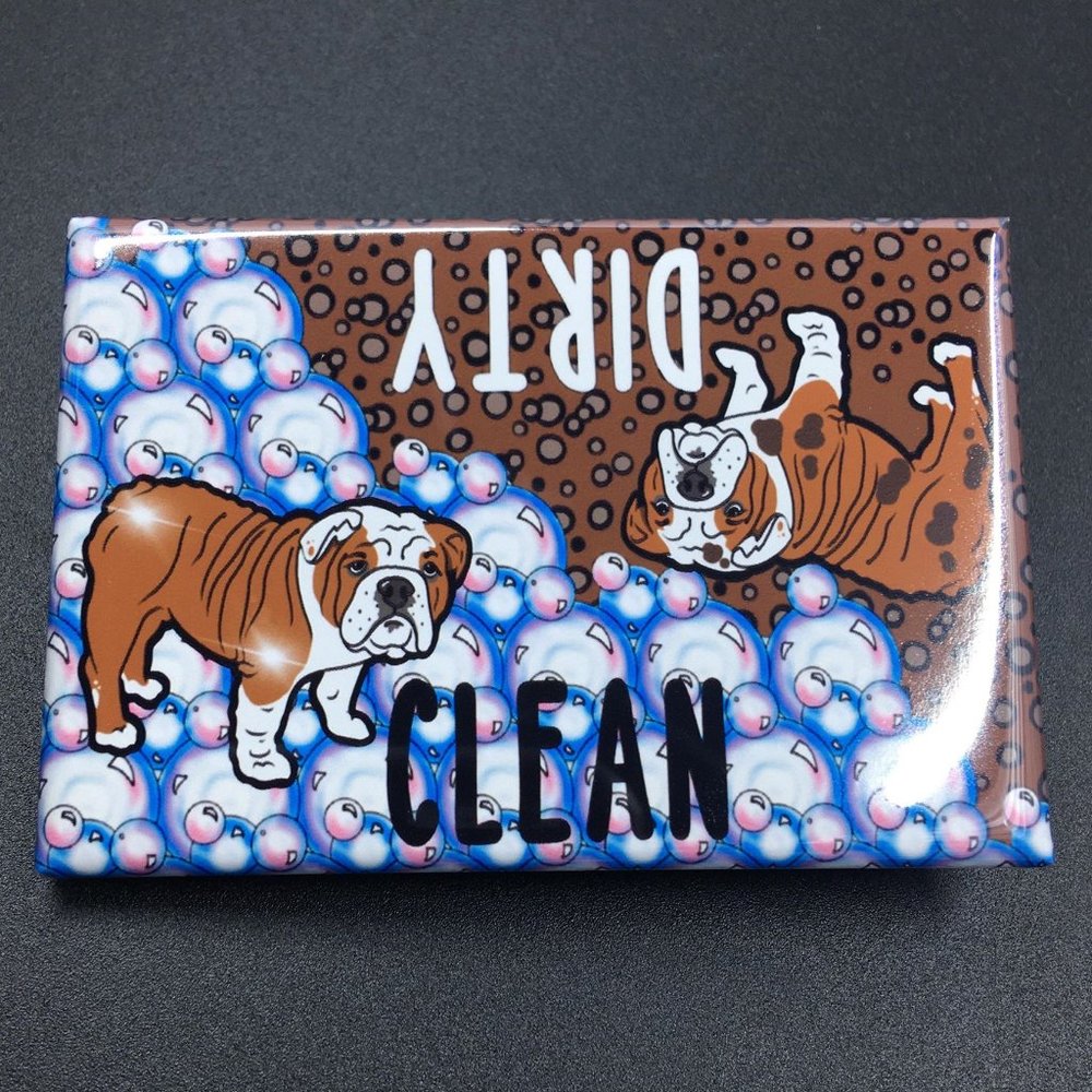 English Bulldog Dishwasher Magnet Dog Kitchen Sign